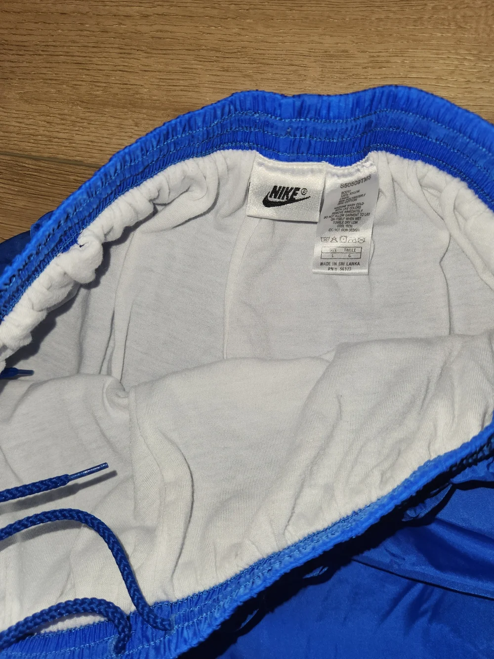 Vintage Y2K 90s Nike Blue Insulated Cotton Lined Blue Track Pants Men Size Large